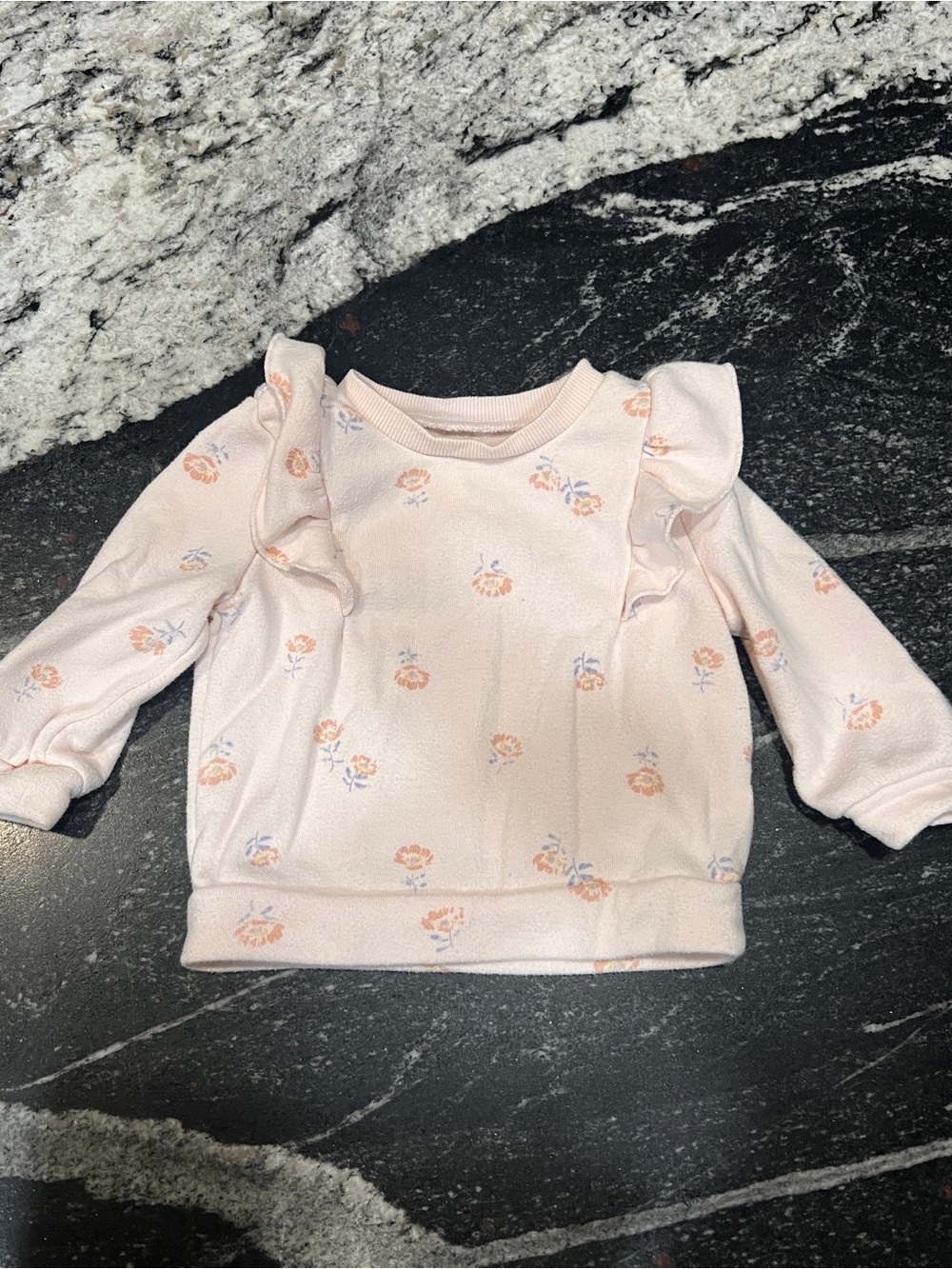 Baby B’gosh 9M Pink Floral Ruffle Sweatshirt